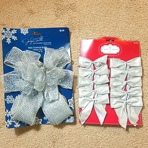 Holiday Christmas silver bow bundle